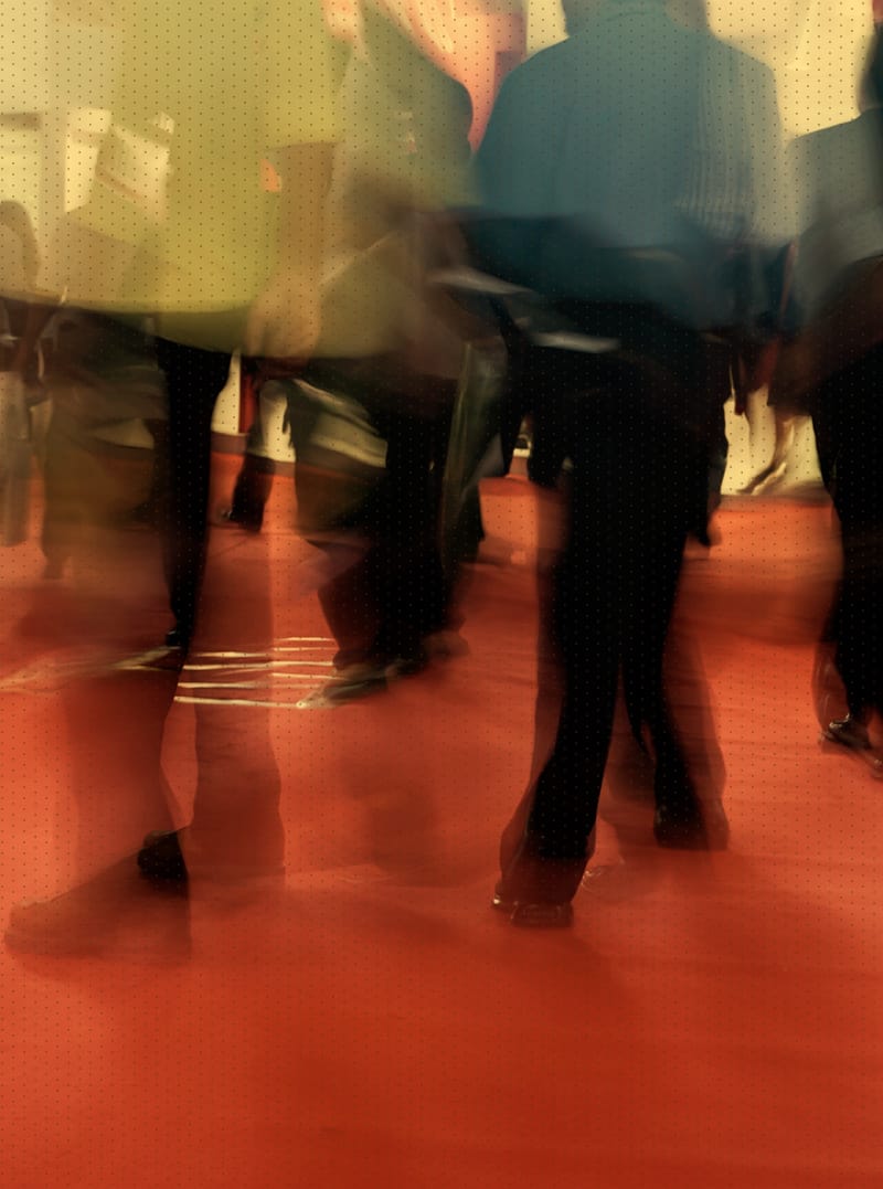 Group of fast moving adults