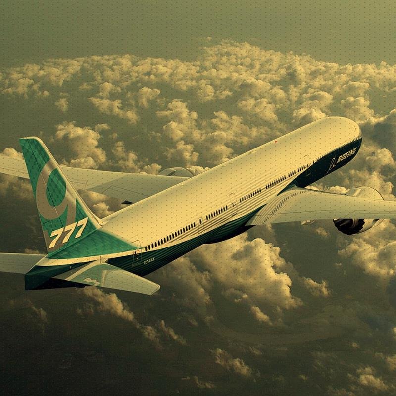 Boeing 777X in flight