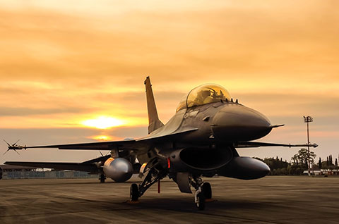 Fighter jet at airport