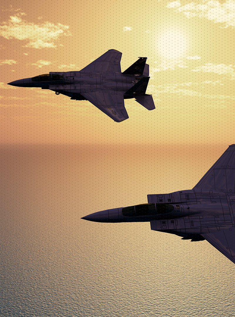 Fighter jets in sky