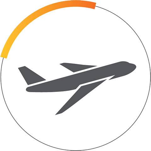 Symbol für Luft- und Raumfahrtflugzeug