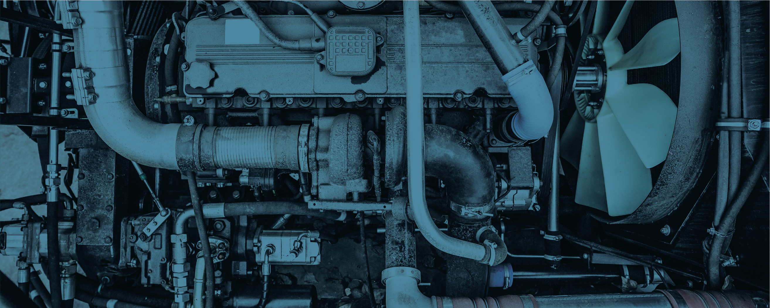 a close-up view of a complex industrial engine or machinery system
