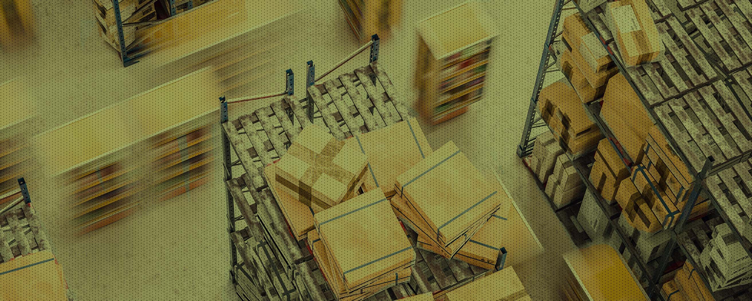 boxes on pallets in a warehouse