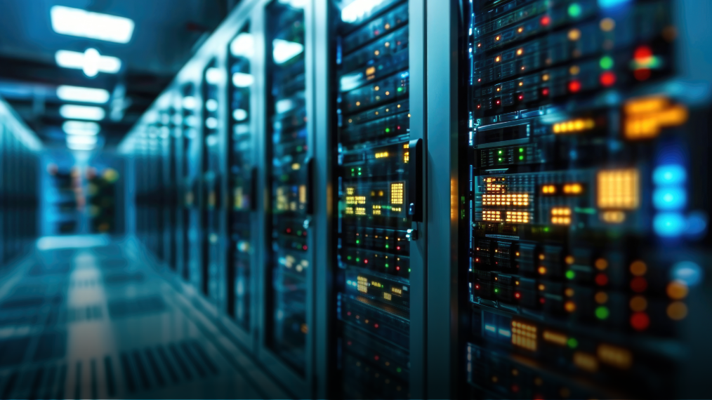 Image of a hallway in a modern data center